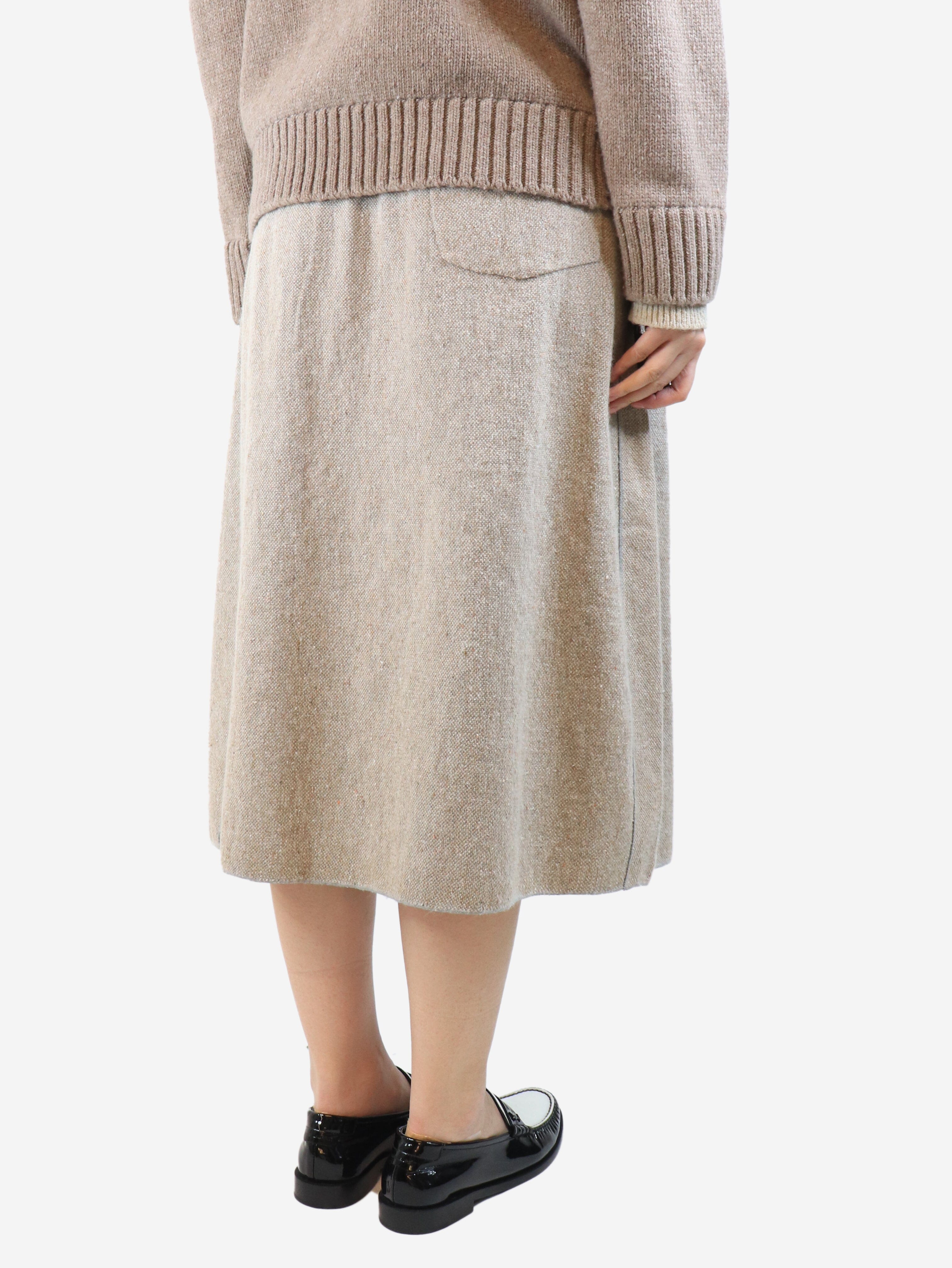 Neutral flax-blend midi skirt - size S Skirts Boboutic 