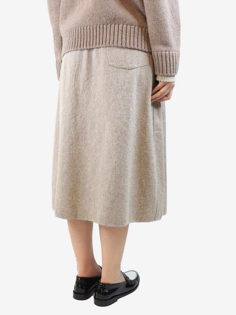 Neutral flax-blend midi skirt - size S Skirts Boboutic 