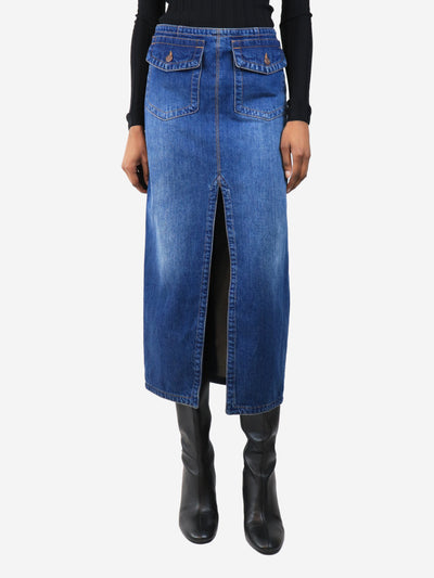 Blue denim open-front midi skirt - size UK 8 Skirts Chloe 