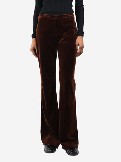 Brown velour flared trousers - size UK 8 Trousers Etro 