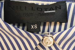 Blue and white striped silk shirt - size XS Tops Nili Lotan 