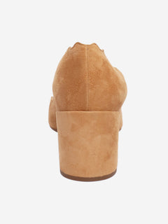Beige Lauren suede scalloped-edge pumps - size EU 40.5 Heels Chloe 