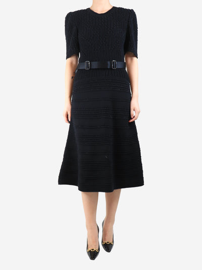 Black lurex-knit midi dress - size UK 14 Dresses Bottega Veneta 