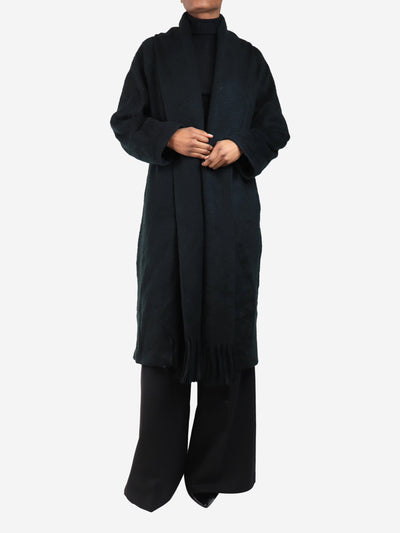 Black fringed wool coat - size XS Coats & Jackets Bevza 