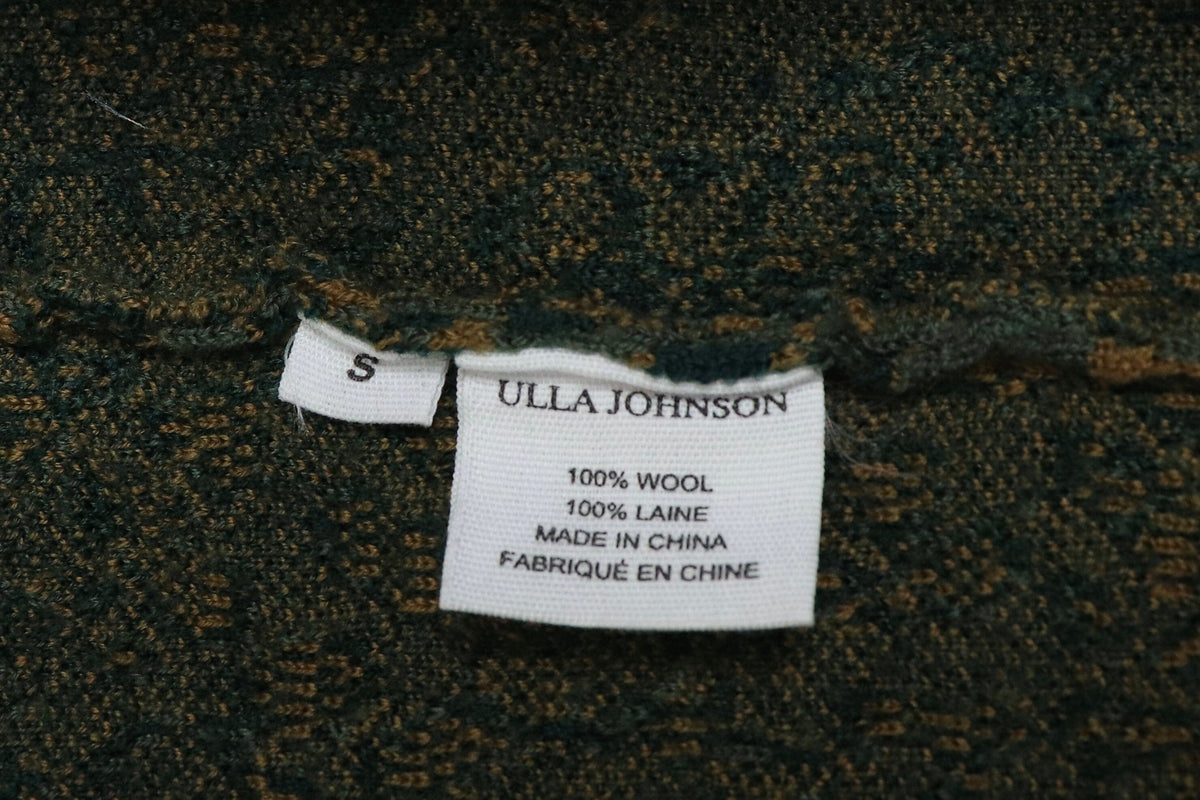 Green python jacquard Gemma puff sleeve jumper - size S Knitwear Ulla Johnson 