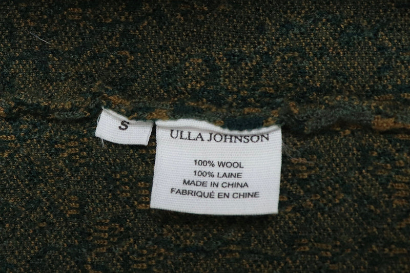 Green python jacquard Gemma puff sleeve jumper - size S Knitwear Ulla Johnson 