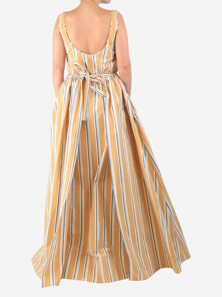 Orange Oriana striped-cotton maxi dress - size UK 12 alternate image