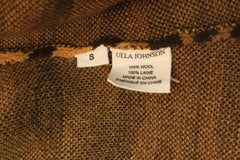Brown animal jacquard puff-sleeve knit jumper - size S Knitwear Ulla Johnson 