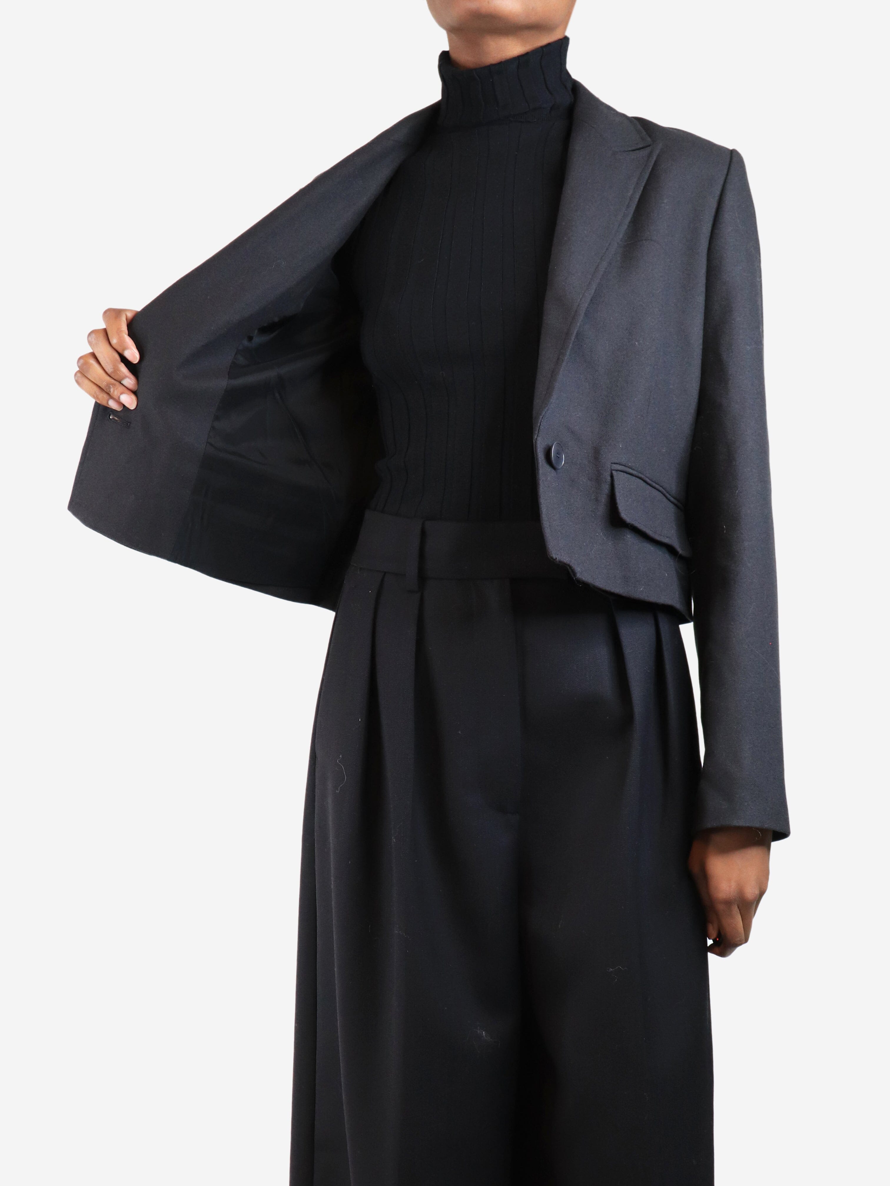 Dark smoke cropped wool blazer - size UK 6 Coats & Jackets Joseph 