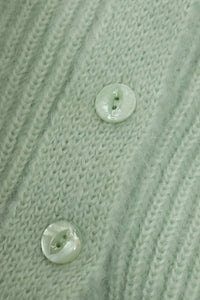 Celine Mint green mohair-blend ribbed cardigan - size S