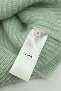 Celine Mint green mohair-blend ribbed cardigan - size S