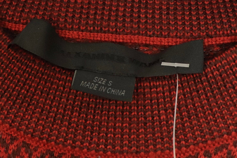 Red and black sheer jacquard cropped knit jumper - size S Knitwear Alexander Wang 