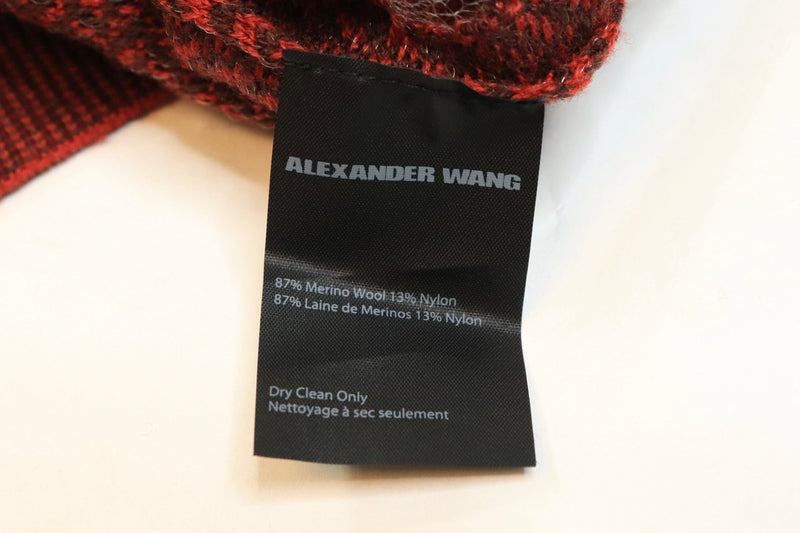 Red and black sheer jacquard cropped knit jumper - size S Knitwear Alexander Wang 