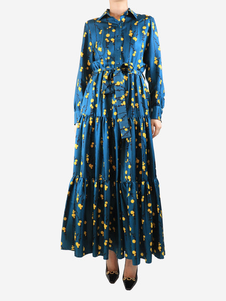 Teal floral maxi dress - size M product image