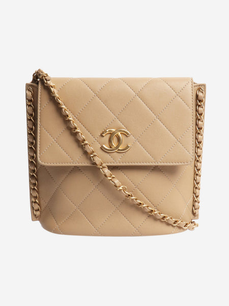 Beige 2021 lambskin quilted small flap bag product image