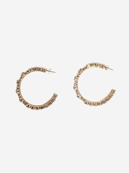 Gold embellished hoop earrings product image