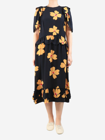 Black silk floral dress - size UK 14 Dresses Simone Rocha 