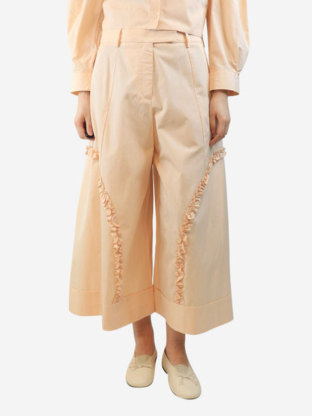 Peach sculpted wide-leg trousers - size UK 12 product image