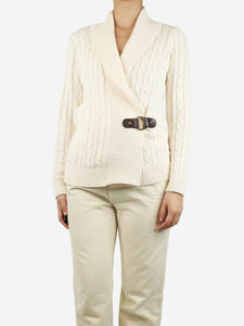 Ralph Lauren Cream cable knit belted jumper - size S