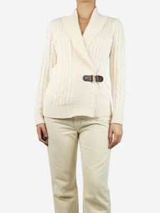 Ralph Lauren Cream cable knit belted jumper - size S