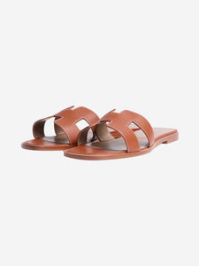 Hermes Brown Oran sandals - size EU 37.5