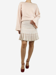 Chanel Pink boucle mini skirt - size UK 14