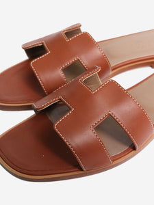 Hermes Brown Oran sandals - size EU 37.5