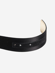 Roger Vivier Black satin bejewelled-buckle belt