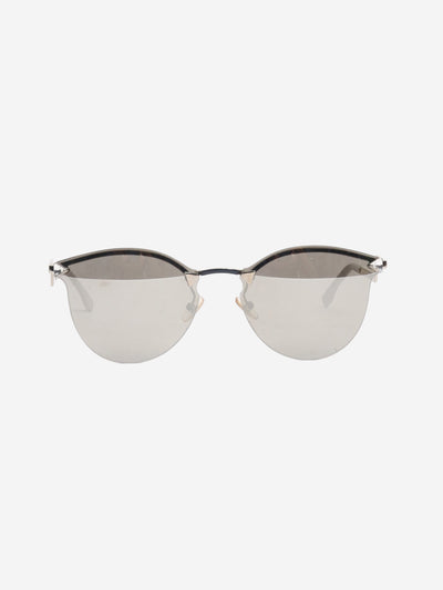 Silver mirrored round sunglasses with rhinstone Sunglasses Fendi 