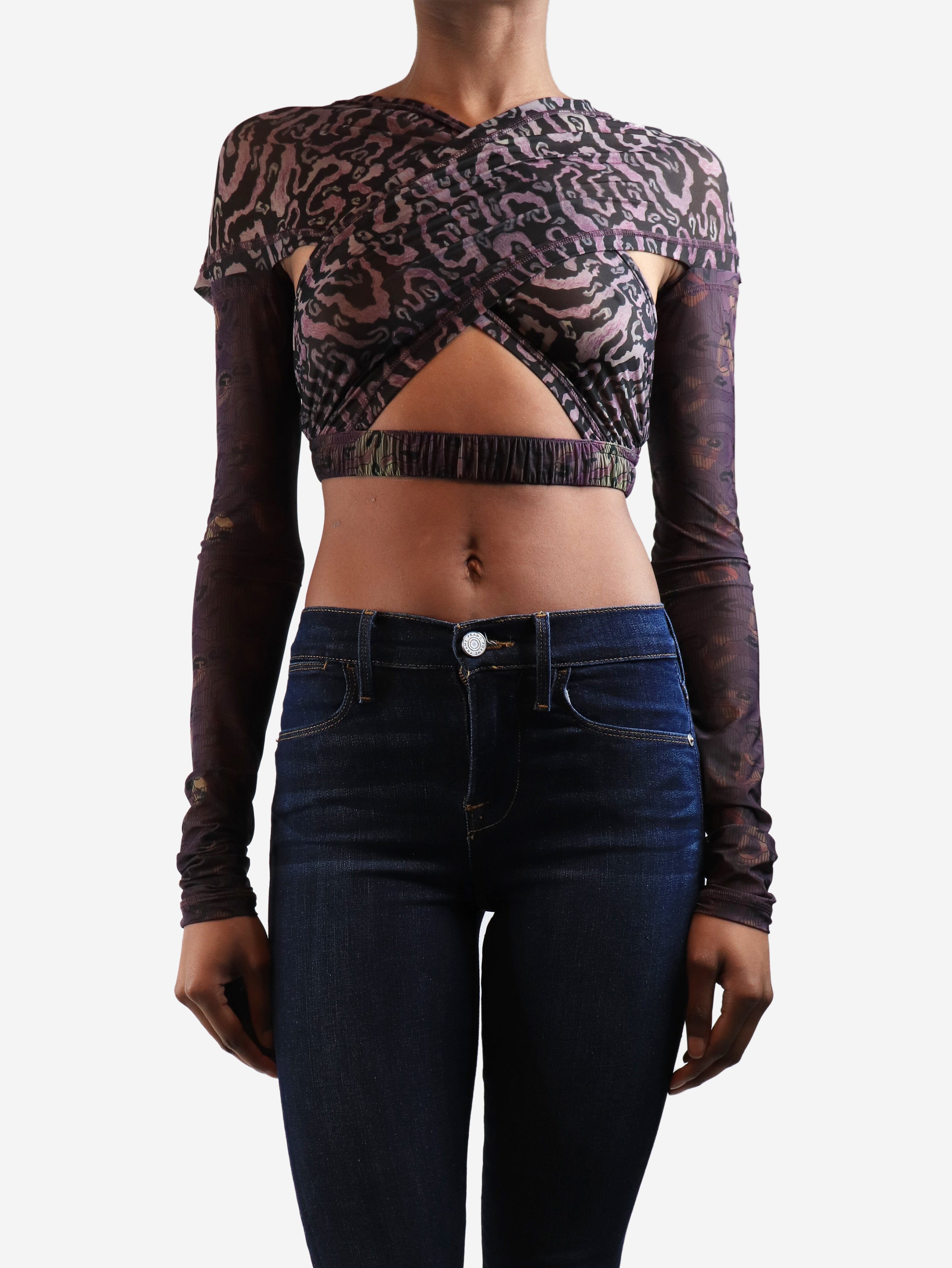 Purple leopard print top - size S Tops KNWLS 