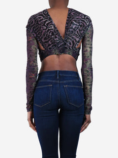 Purple leopard print top - size S Tops KNWLS 