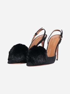 Aquazurra Black Powder puff slingback mules - size EU 37.5