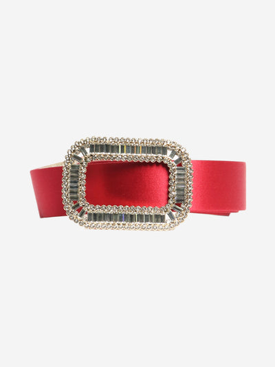 Pink satin bejewelled-buckle belt Belts Roger Vivier 