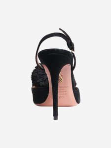 Aquazurra Black Powder puff slingback mules - size EU 37.5