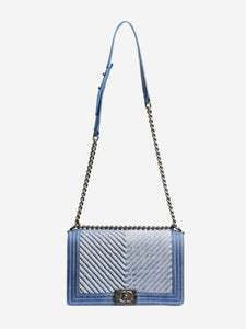 Chanel Blue 2014 medium diamond-quilted denim Boy bag
