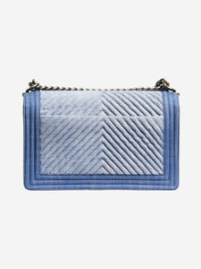 Chanel Blue 2014 medium diamond-quilted denim Boy bag