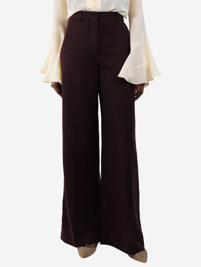 Purple wool wide-leg trousers - size UK 6 Trousers Joseph 