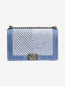 Chanel Blue 2014 medium diamond-quilted denim Boy bag