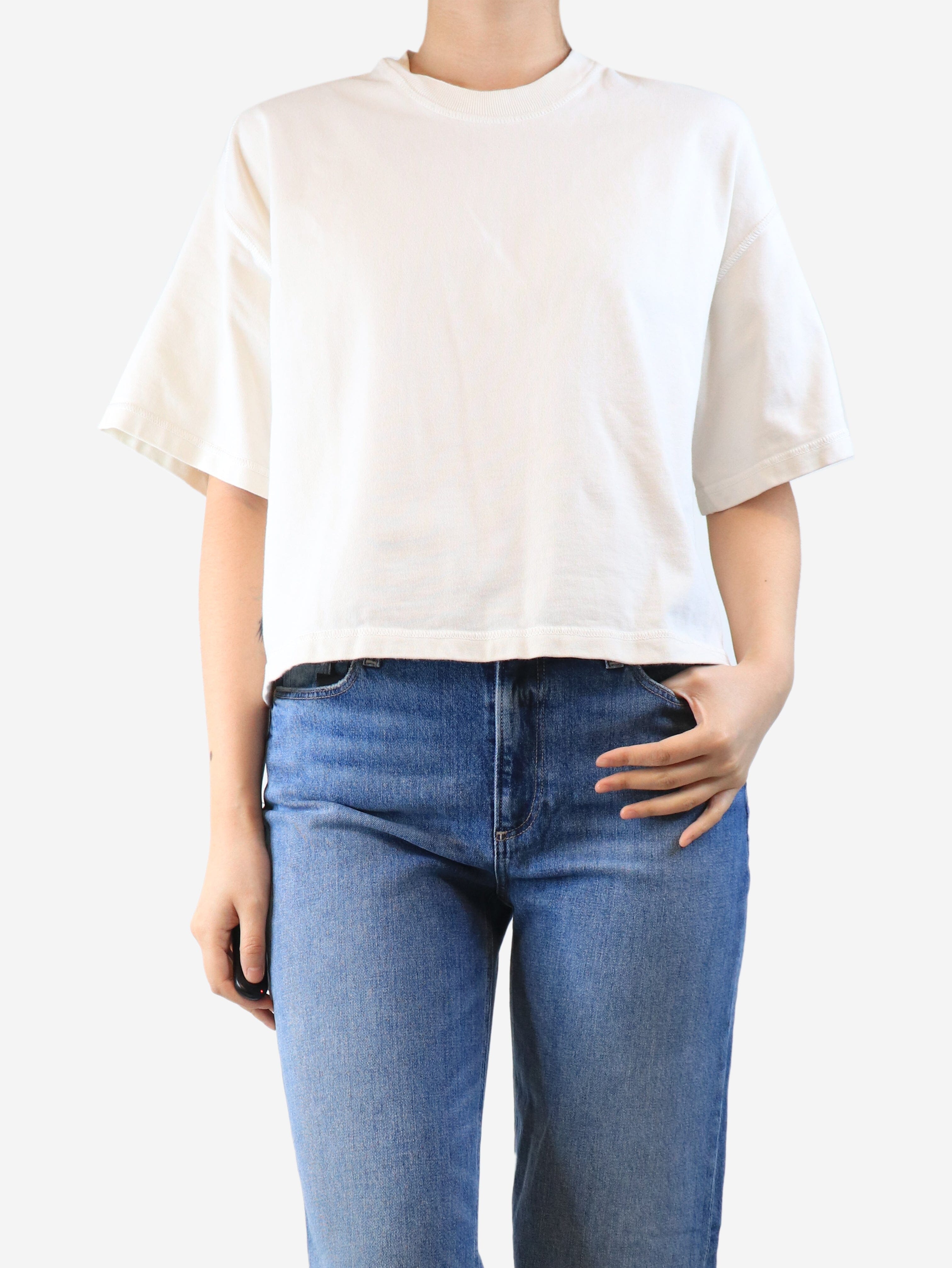 White cropped heavyweight t-shirt - size S Tops Bottega Veneta 