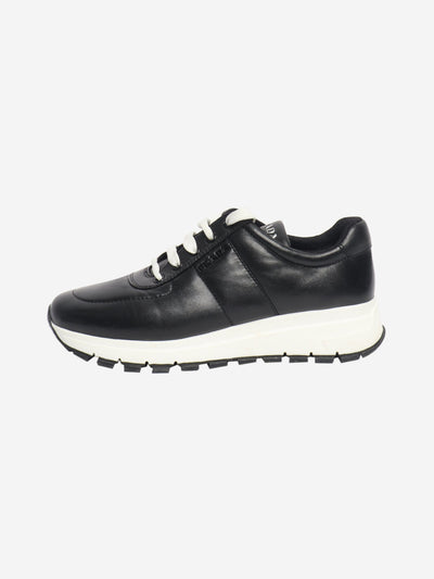Black leather trainers - size EU 39 (UK 6) Trainers Prada 