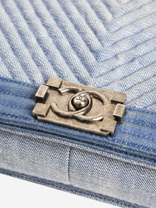 Chanel Blue 2014 medium diamond-quilted denim Boy bag