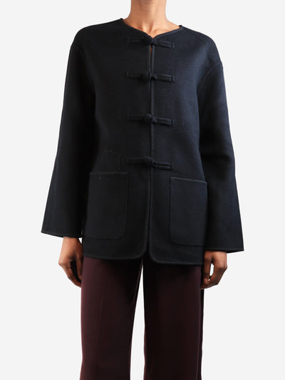 Black mandarin double faced wool jacket - size UK 6 Coats & Jackets Rohe 