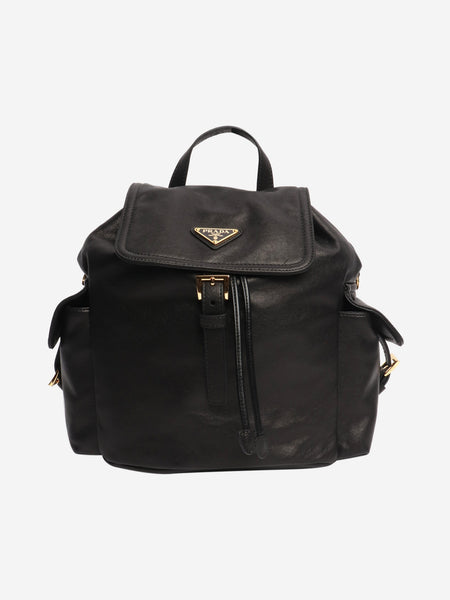 Black Explore nappa leather backpack product image