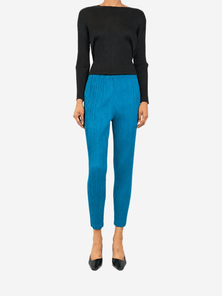Teal pleated trousers - size M alternate image