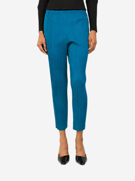 Teal pleated trousers - size M product image