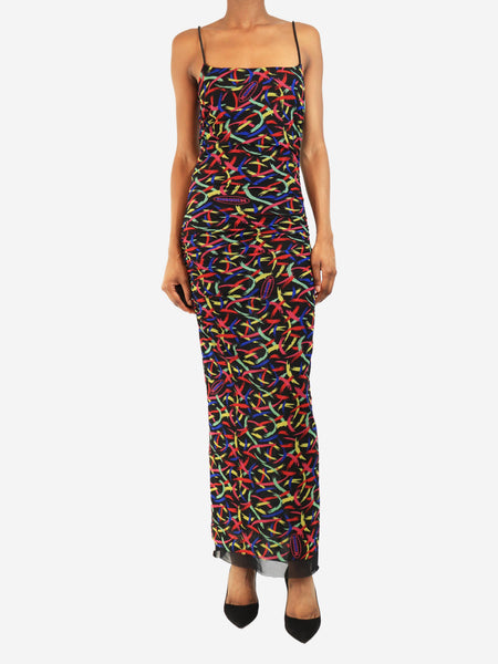 Black ruched midi dress - size UK 8 product image