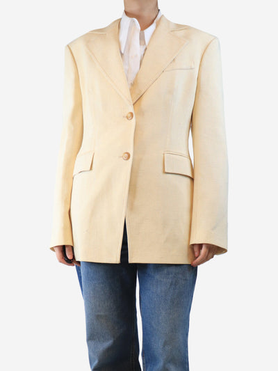 Butter yellow textured blazer - size S Coats & Jackets Nanushka 