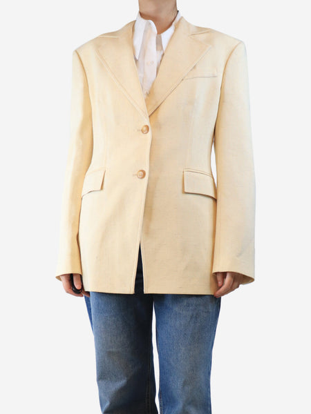 Butter yellow textured blazer - size S product image