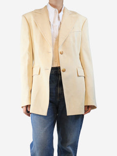 Butter yellow textured blazer - size S Coats & Jackets Nanushka 