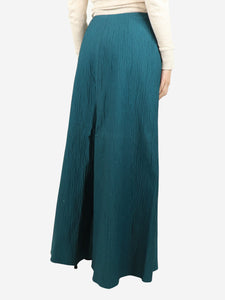 Hellessy Teal crinkled asymmetric trousers - size UK 8